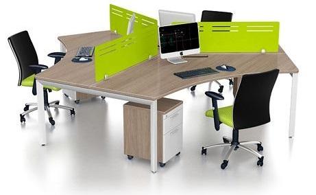 Cụm bàn làm việc 3 người – Bàn làm việc có vách ngăn