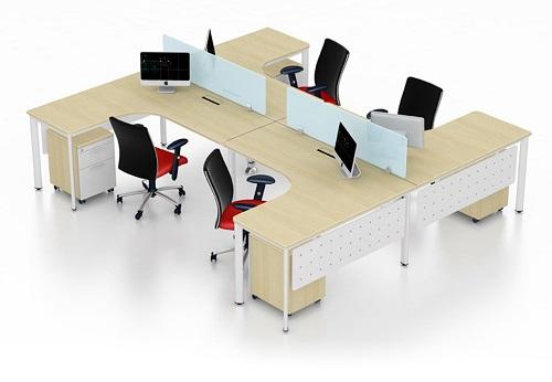 Cụm bàn làm việc 4 chỗ OBN-L4H