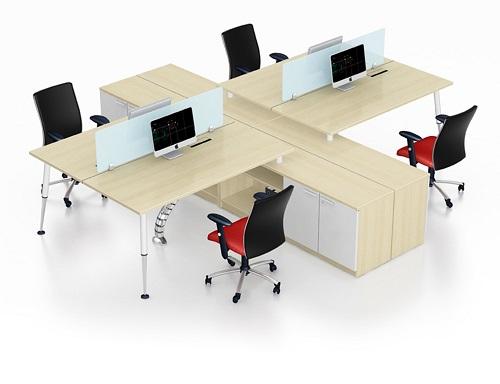 Cụm bàn làm việc 4 người C2BN-T4D-TP