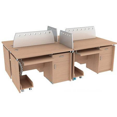 Module bàn làm việc 4 người HR-MD01 (Hàng đặt) | Nội Thất Hòa Phát