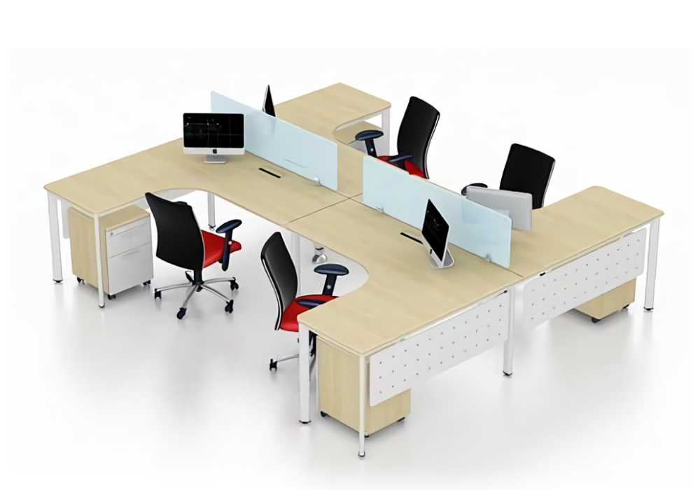 Cụm bàn làm việc 4 chỗ OBN-L4H