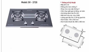 Bếp gas âm Sevilla SV-272S