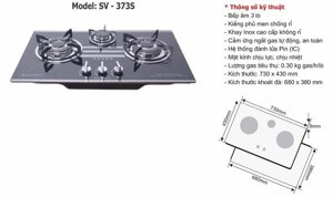 Bếp gas âm Sevilla SV-373S