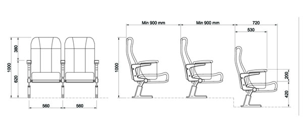 Thông tin ghế hội trường MO8604