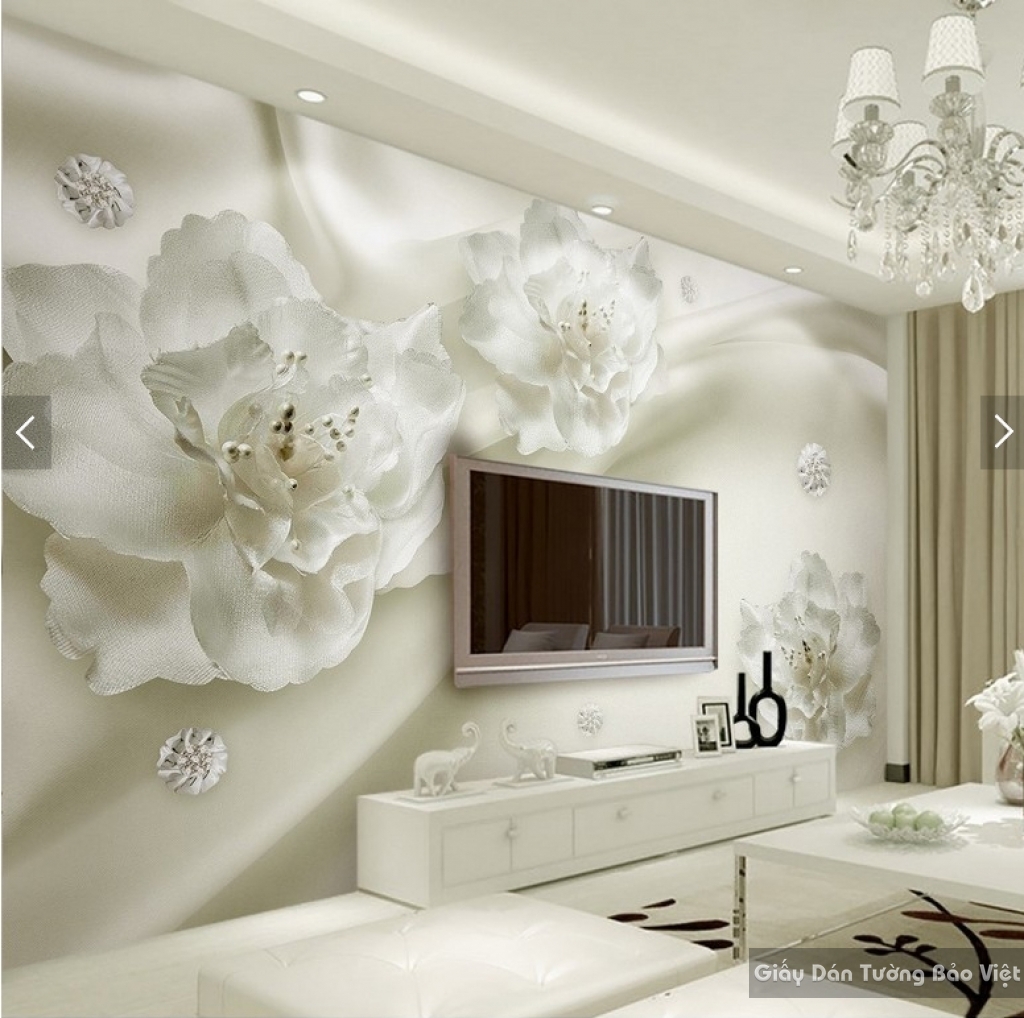 Giấy dan tường phòng khách sang chảnh