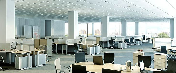 Góc chụp rộng của văn phòng làm việc 