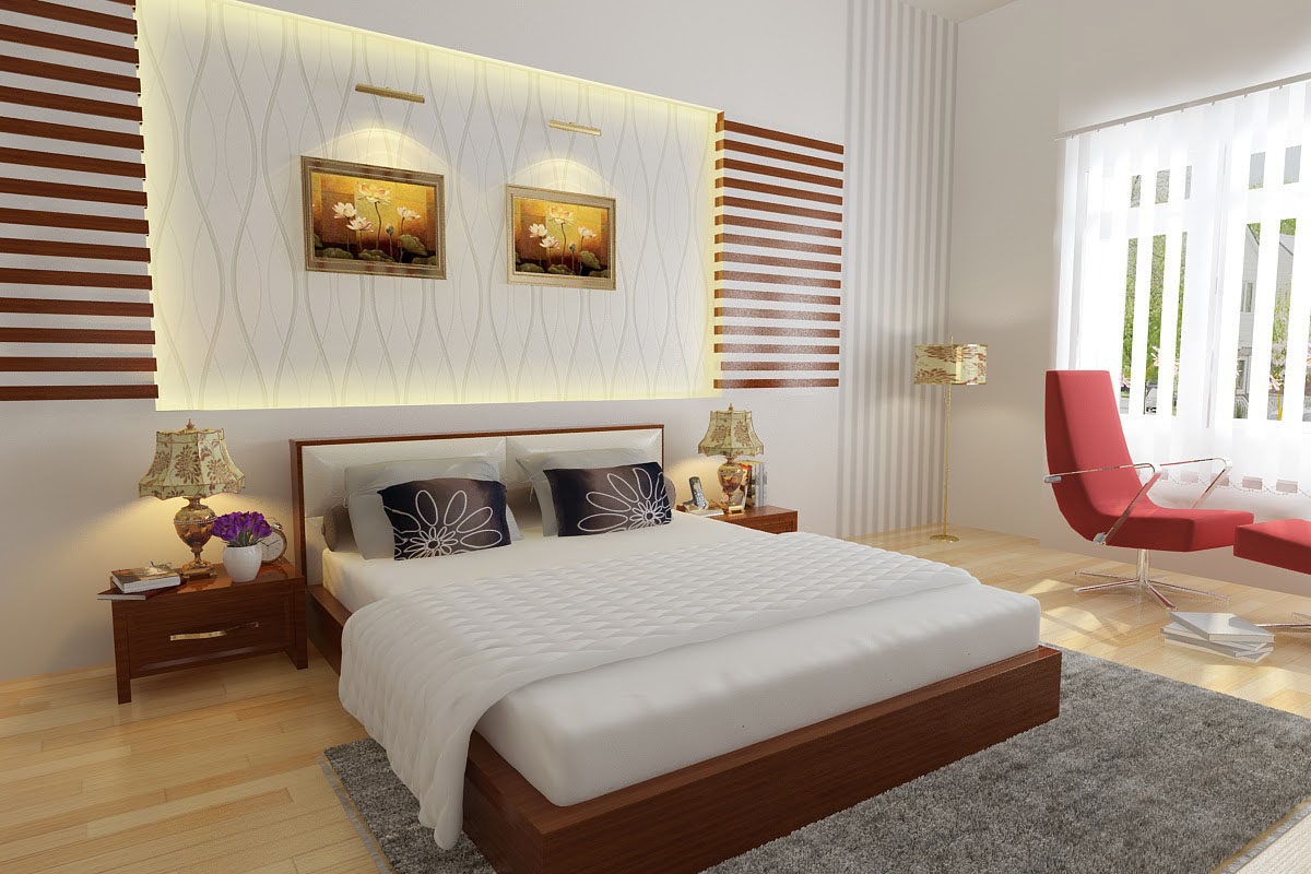 Phòng ngủ có thể dễ dàng tiếp cận từ hai phía